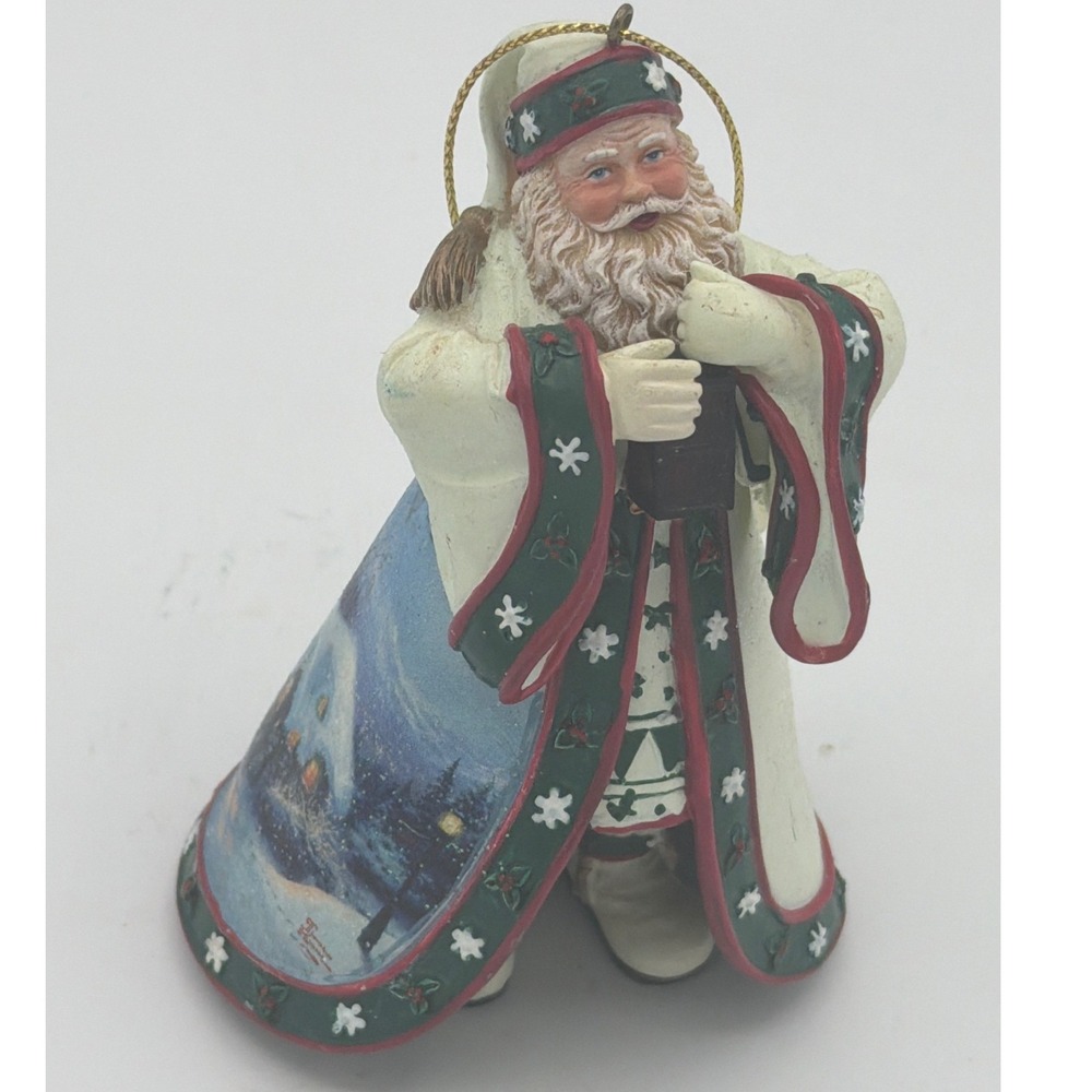 Vtg 2003 Ashton Drake Thomas Kinkade Dawn of Christmas Day Santa Ornament Tag